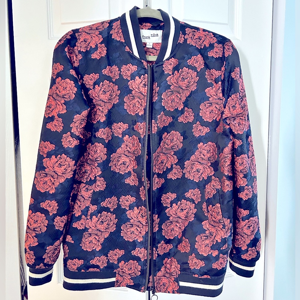 Frank + Oak Floral Jacquard Bomber Jacket